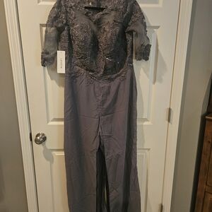 Elegant Gray Lace Jumpsuit